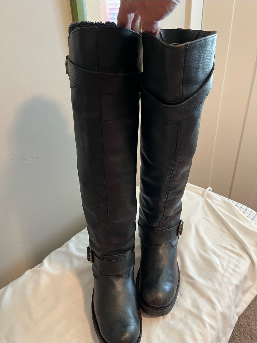 Jefferey Campbell Classic Tall Black Leather Riding Boots